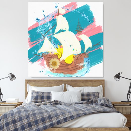 nautisch canvas afdruk (Insitu (Slaapkamer))