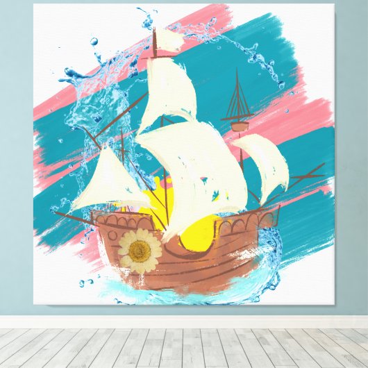 nautisch canvas afdruk (Insitu (Houten vloer))