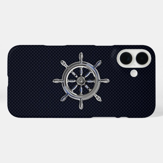 Nautisch chroomwiel op koolstofvezel afdrukken Case-Mate iPhone case (Achterkant (horizontaal))