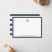 Nautisch | Compass Roos Slate NoteCard Notitiekaartje (Voorkant / Achterkant in situ)