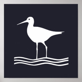 nautisch CRANE BIRD silhouet | Poster
