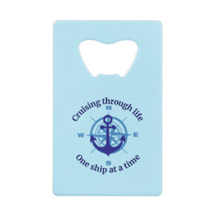 Nautisch cruiseleven creditkaart flessenopener