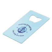 Nautisch cruiseleven creditkaart flessenopener (Voorkant Gekanteld)