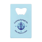 Nautisch cruiseleven creditkaart flessenopener (Achterkant)