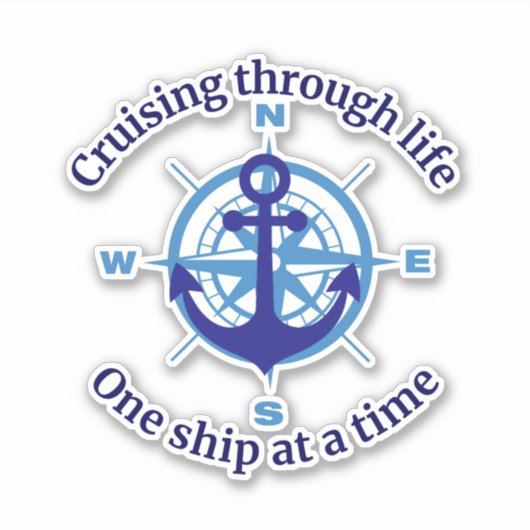 Nautisch cruiseleven sticker (Voorkant)