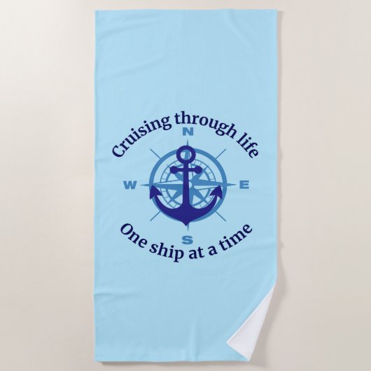 Nautisch cruiseleven strandlaken (Voorkant)