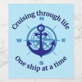 Nautisch cruiseleven wijn etiket (Enkel label)