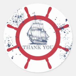 Nautisch Dank u Favor Ronde Sticker