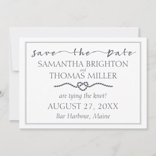 Nautisch de datum opslaan | De Knoop Aangepast Save The Date (Voorkant)