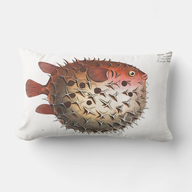 Nautisch design Puffer Fish Lumbar Sierkussen Kussen (Voorkant)