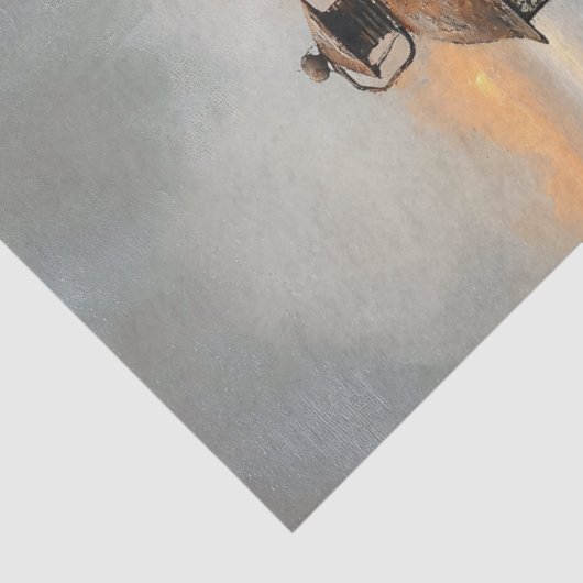 Nautisch Dock en Lantaarn Waterverf Decoupage Tissuepapier (Detail)