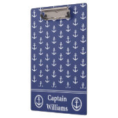 Nautisch Donkerblauw en Wit het Patroon van het Na Klembord (Links)