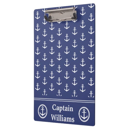 Nautisch Donkerblauw en Wit het Patroon van het Na Klembord (Links)