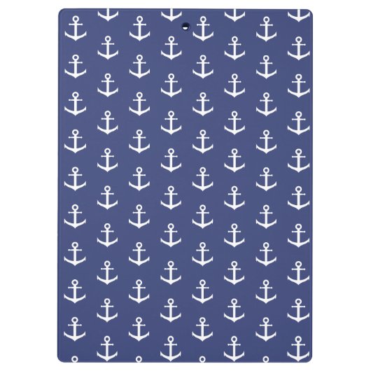 Nautisch Donkerblauw en Wit het Patroon van het Na Klembord (Achterkant)