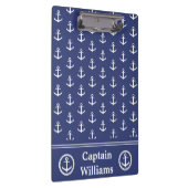 Nautisch Donkerblauw en Wit het Patroon van het Na Klembord (Rechts)