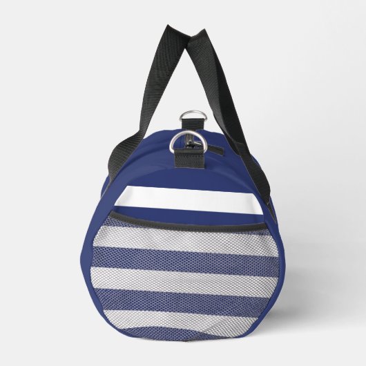 Nautisch Donkerblauw Wit Anker Boot Naam Kapitein Plunjezak (Rechts)