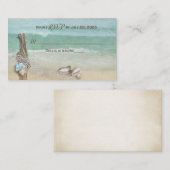 Nautisch driftwood strand RSVP bruiloft Informatiekaartje (Voorkant / Achterkant)