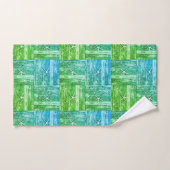 Nautisch Driftwood Zeesterren Patroon Blauw Groen Bad Handdoek (Handdoek)