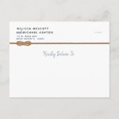 Nautisch ⛵ Dusty Blue + White Verander de datum Aankondigingskaart (Achterkant)