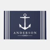 Nautisch Elegant Wit Anker | Gepersonaliseerd Deurmat (Voorkant)