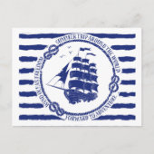 Nautisch embleem met zeilschip briefkaart (Voorkant)
