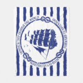Nautisch embleem met zeilschip fleece deken (Voorkant)