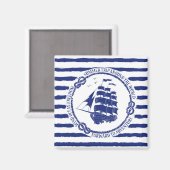 Nautisch embleem met zeilschip magneet (Voorkant / Achterkant)