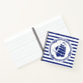 Nautisch embleem met zeilschip notitieboek (Binnen)