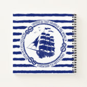 Nautisch embleem met zeilschip notitieboek (Achterkant)