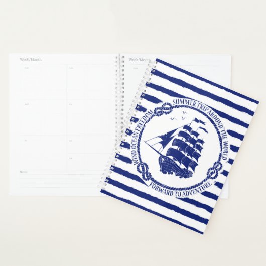 Nautisch embleem met zeilschip planner (Display)