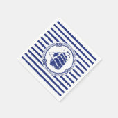 Nautisch embleem met zeilschip servet (Hoek)