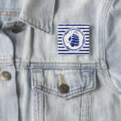 Nautisch embleem met zeilschip vierkante button 5,1 cm (In situ)