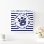 Nautisch embleem met zeilschip vierkante klok (Huis)