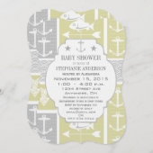 Nautisch geel en grijs anker vis windvaan kaart (Voorkant / Achterkant)