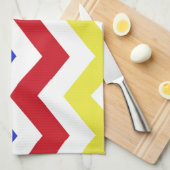 Nautisch gekleurd zigzagpatroon theedoek (Quarter Fold)