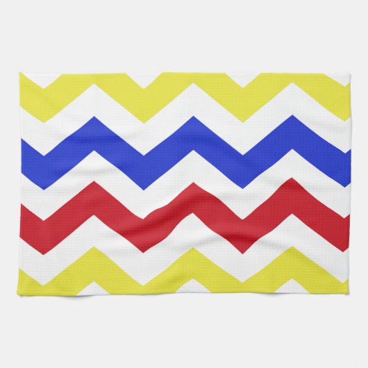 Nautisch gekleurd zigzagpatroon theedoek (Horizontaal)