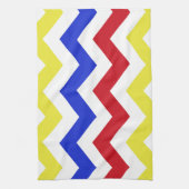 Nautisch gekleurd zigzagpatroon theedoek (Verticaal)