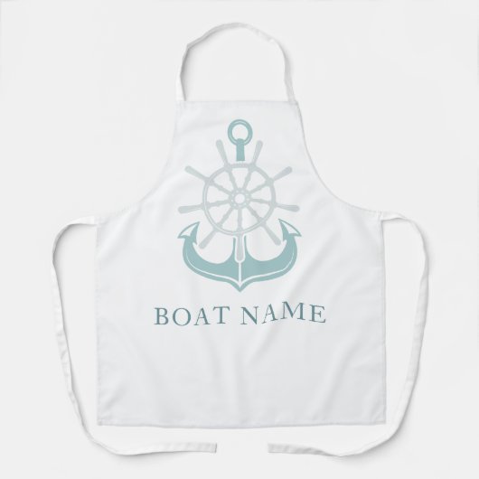 nautisch gepersonaliseerd anker schort (Voorkant)
