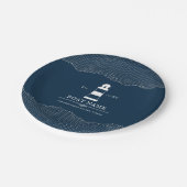 Nautisch Gepersonaliseerde Blauwe Vuurtoren Bootna Papieren Bordje (Gekanteld)