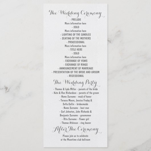 Nautisch geschilderd anker bruiloft programma's (Achterkant)