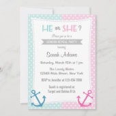 Nautisch Geslacht Onthullen Party Uitnodiging Blau (Voorkant)