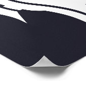 nautisch gestreepte FISH silhouette | Poster (Hoek)