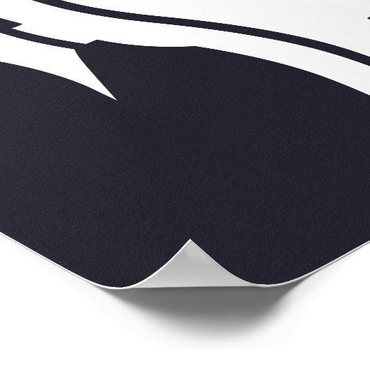 nautisch gestreepte FISH silhouette | Poster (Hoek)