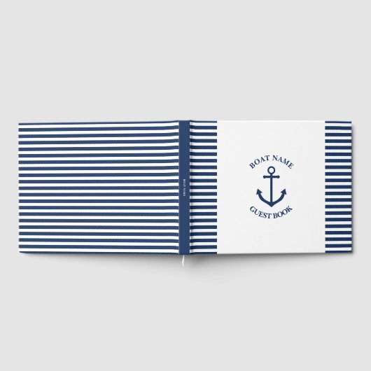 Nautisch gestreepte gastenboek met anker (Volledig)