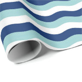 Nautisch golvenpatroon cadeaupapier (Rol Hoek)