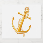 Nautisch Goud Anker Bruiloft Strand Zomerfeest Bier Etiket (Enkel label)