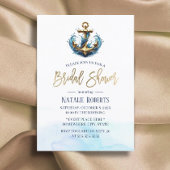 Nautisch Goud Anker Zomer Bruiloft Vrijgezellenfee Kaart
