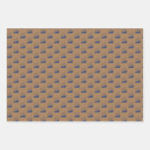 Nautisch goud en marine blauw schip zeilboot inpakpapier vel (Voorkant 3)