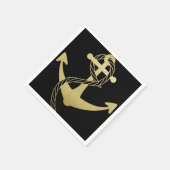 Nautisch goud en zwarte partij servetten (Hoek)
