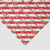 Nautisch | Goudankers | Witte strepen Tissuepapier (Detail)